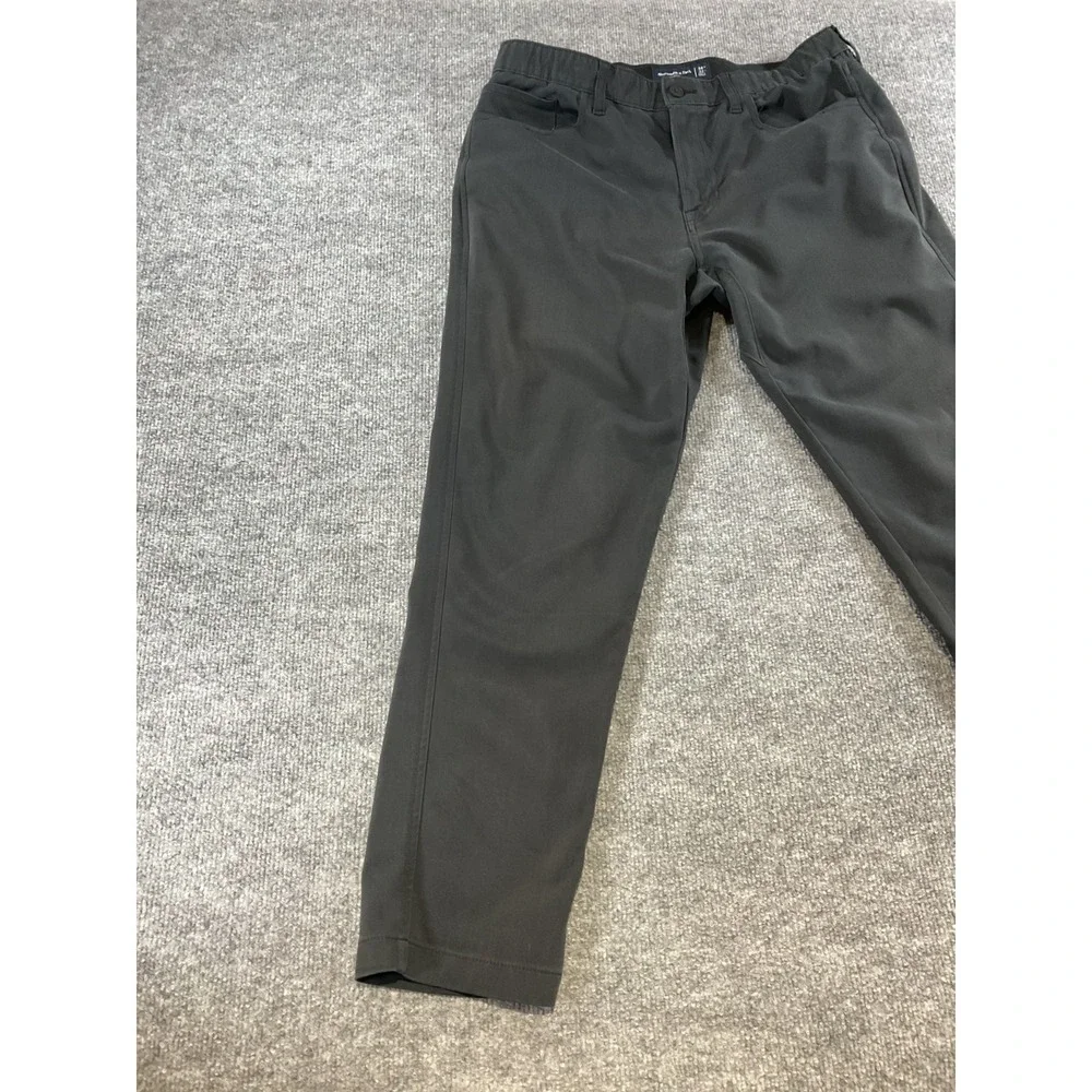 Abercrombie & Fitch Pants Mens 34x32 Black Stretch Chino Slim Straight Casual Dr